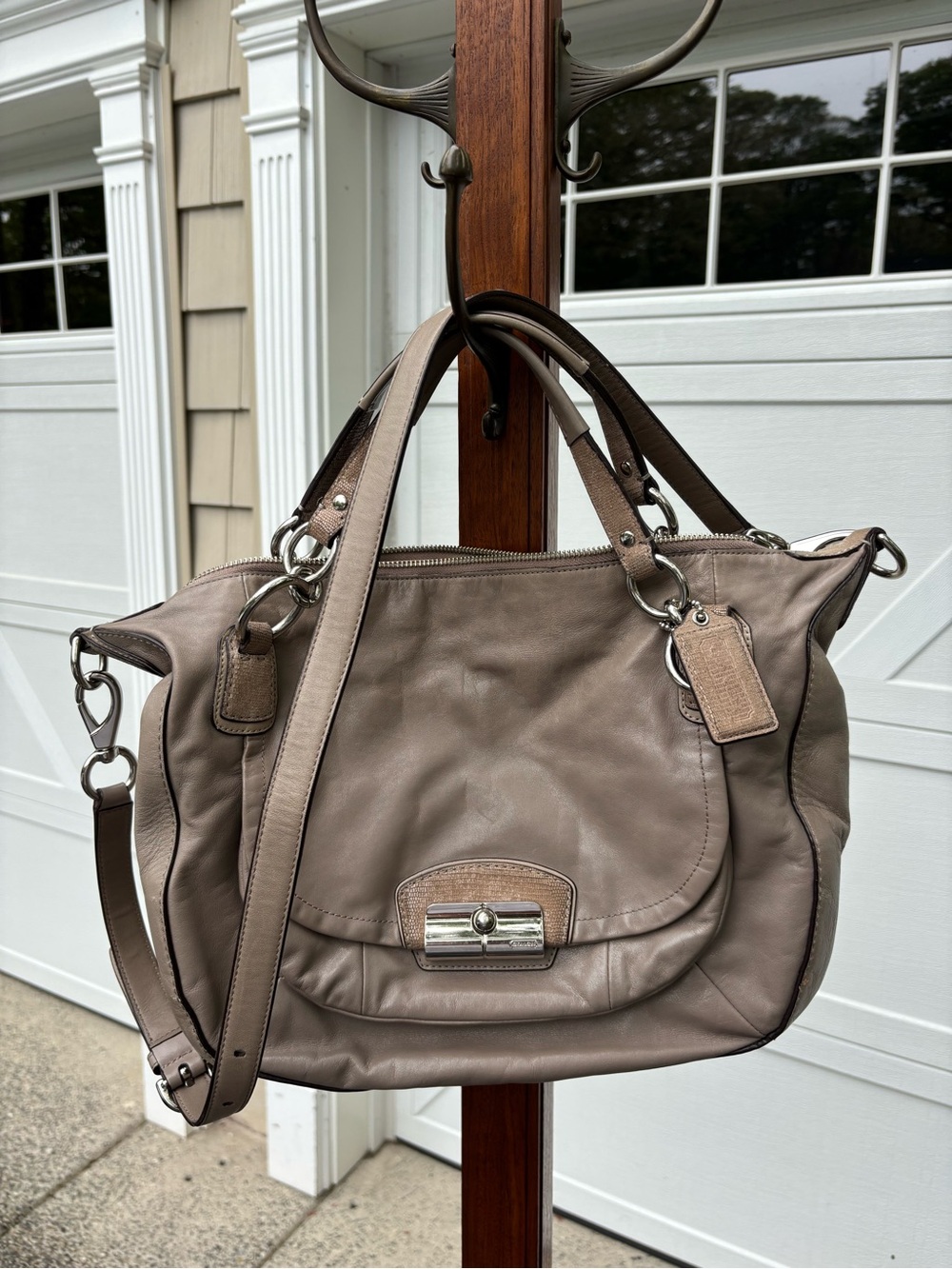 Coach Champagne Kristin 2-way Leather Hobo/Shoulder Bag Beige 19295
